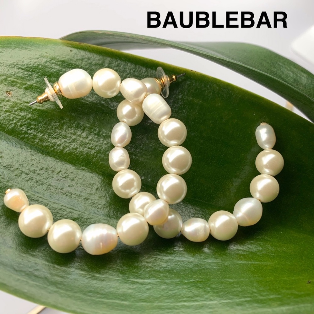 BAUBLEBAR NILE PEARL HOOP EARRINGS